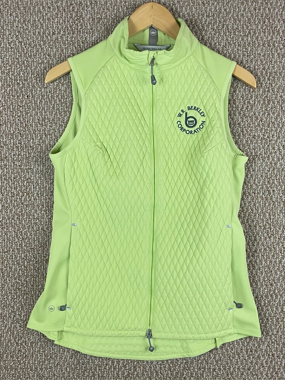 Peter Millar Golf Vest Womens Small Fuse Elite Green Quilted Full Zip R2